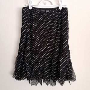Dana Buchman 100% silk witchy vibes polka dot skirt